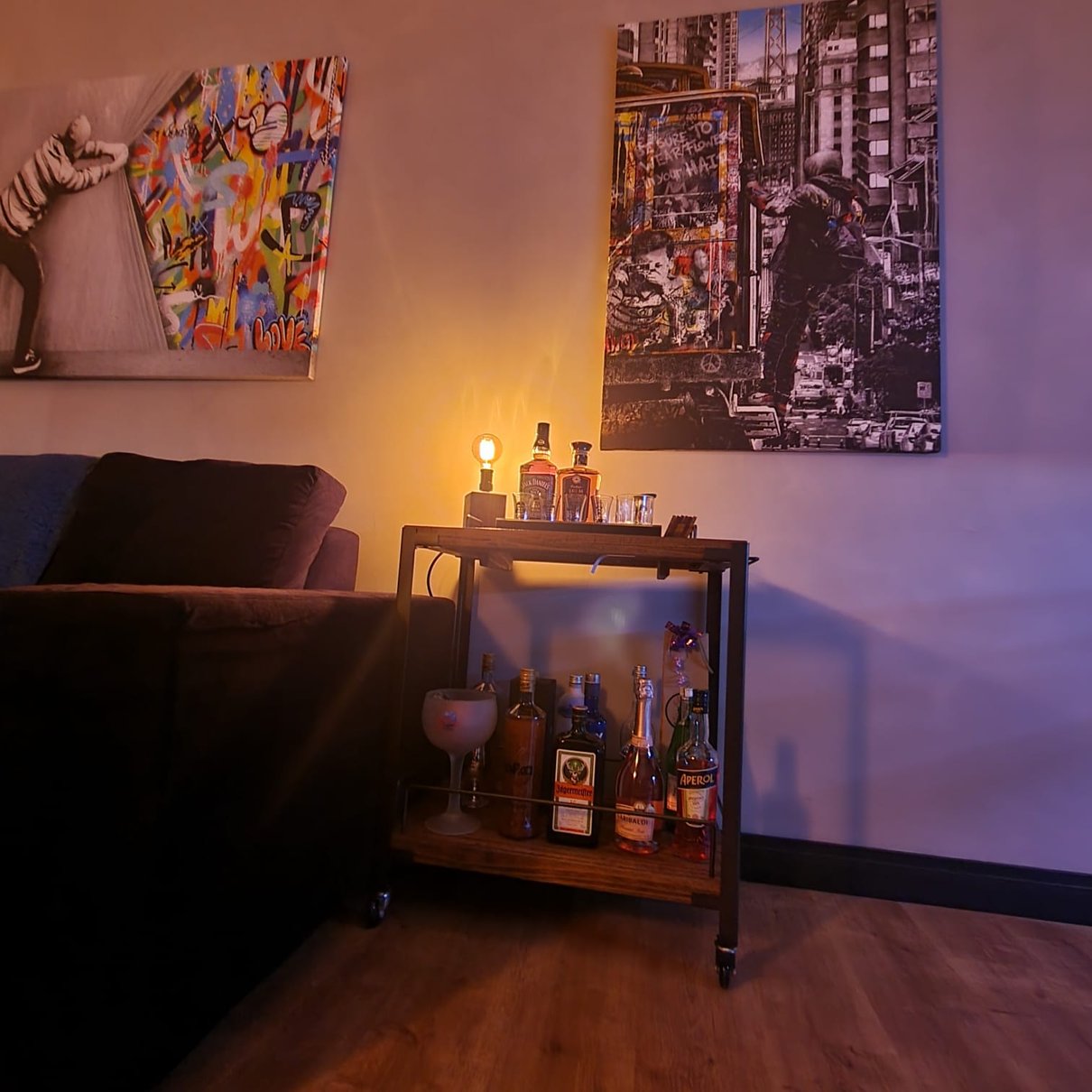 Carrinho bar em ambiente