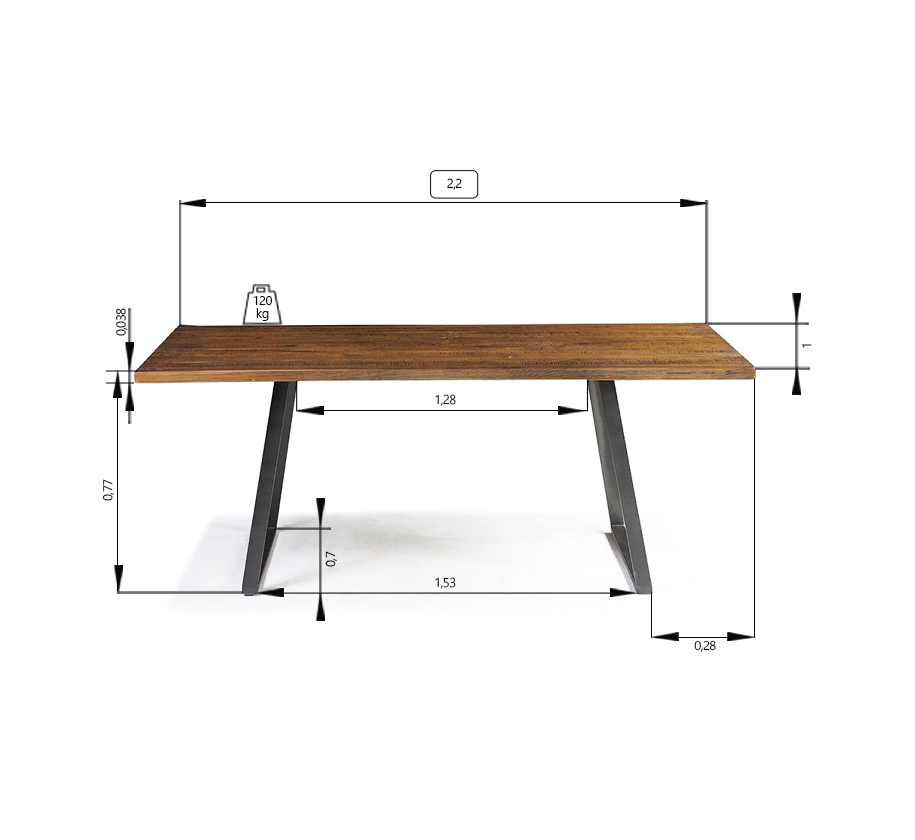 mesa indiana 1 medidas 2