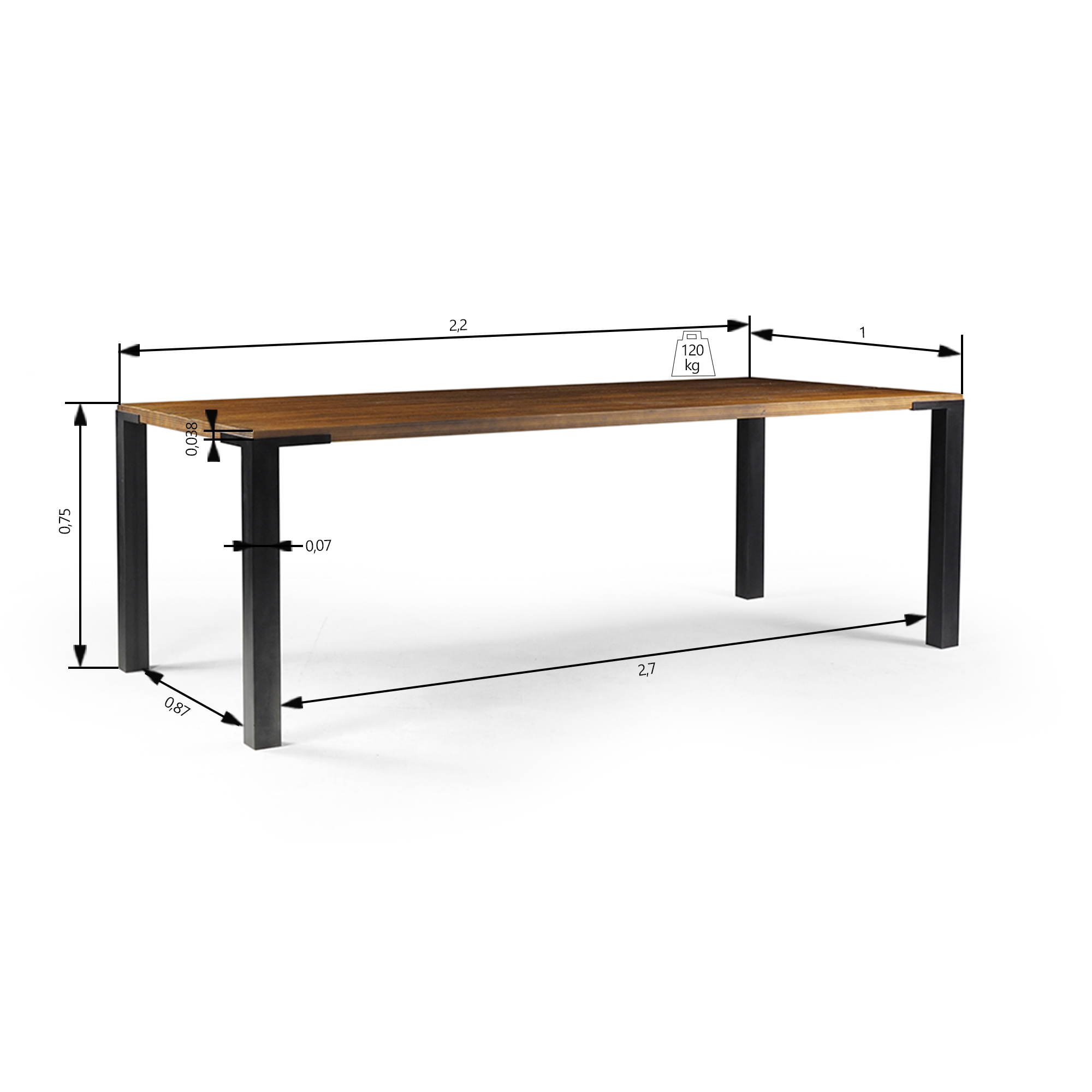 04 mesa de jantar de madeira macica kemp grafite driftwood