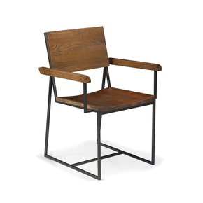 cadeira baxter com braco grafite rustic brown 1
