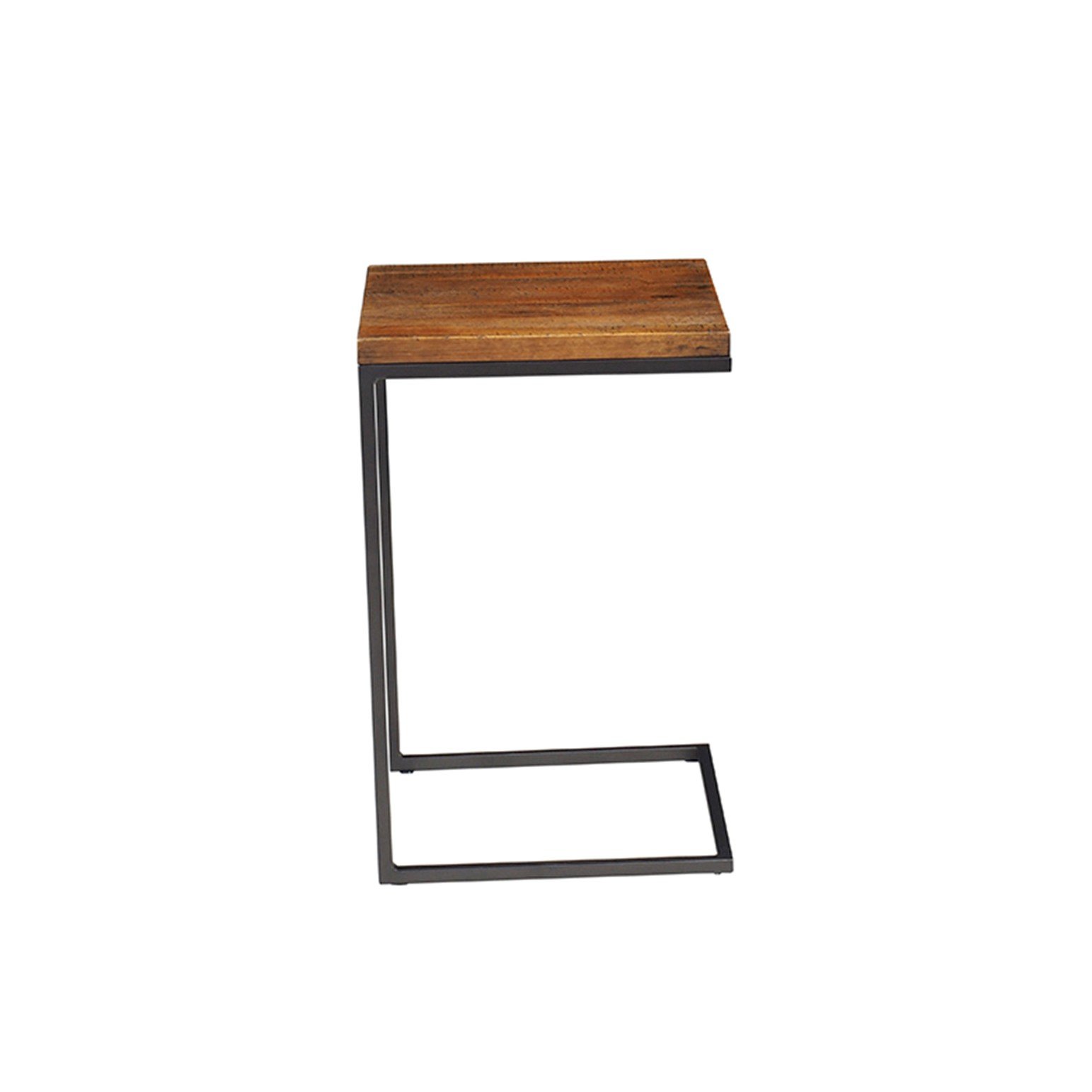 mesa apoio mills rustic brown grafite vista lateral