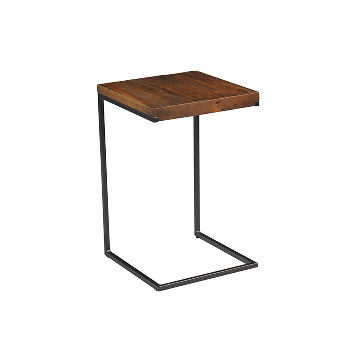 Mesa de Apoio Bend em madeira maciça com metal grafite