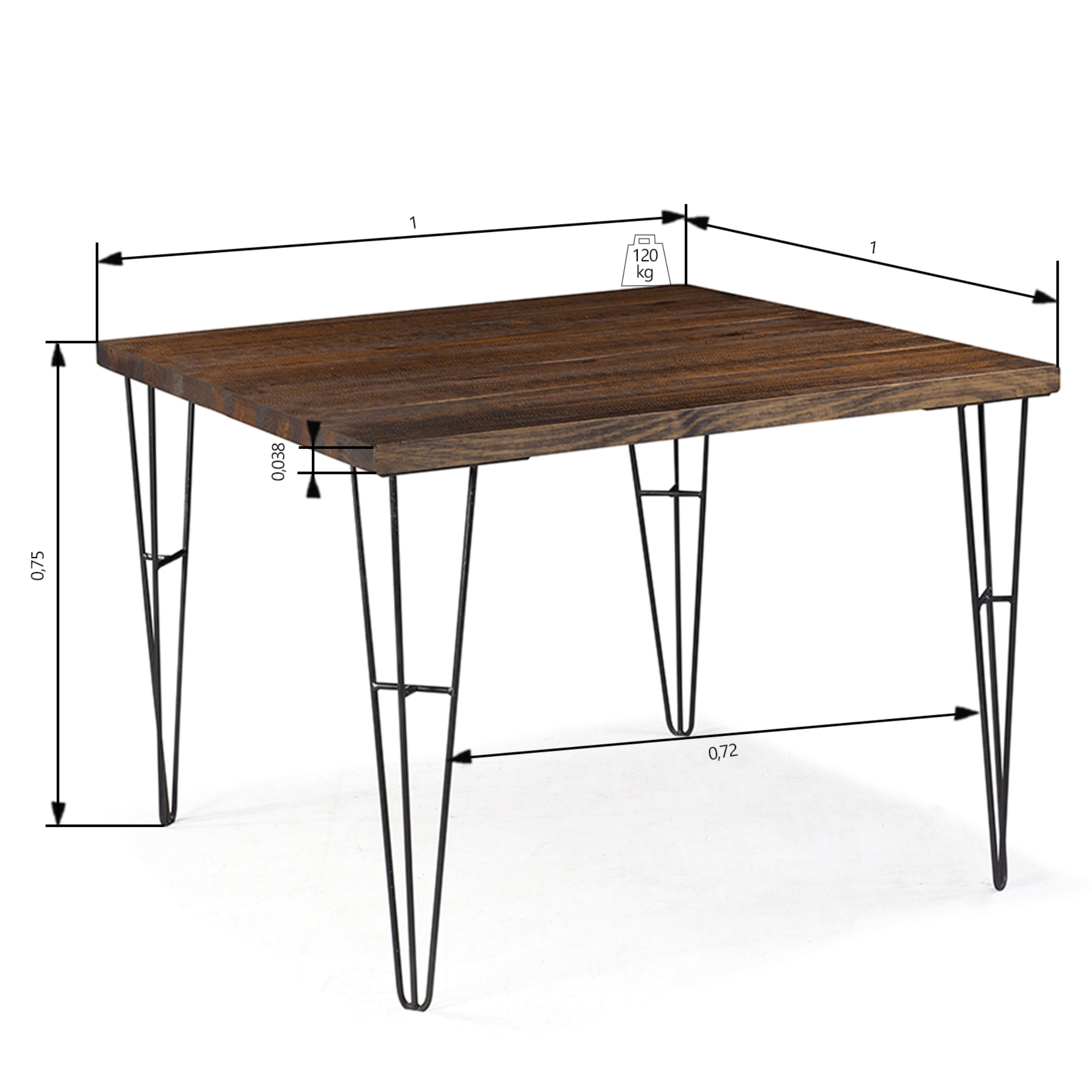 06 mesa de jantar de madeira macica pin quadrada grafite driftwood