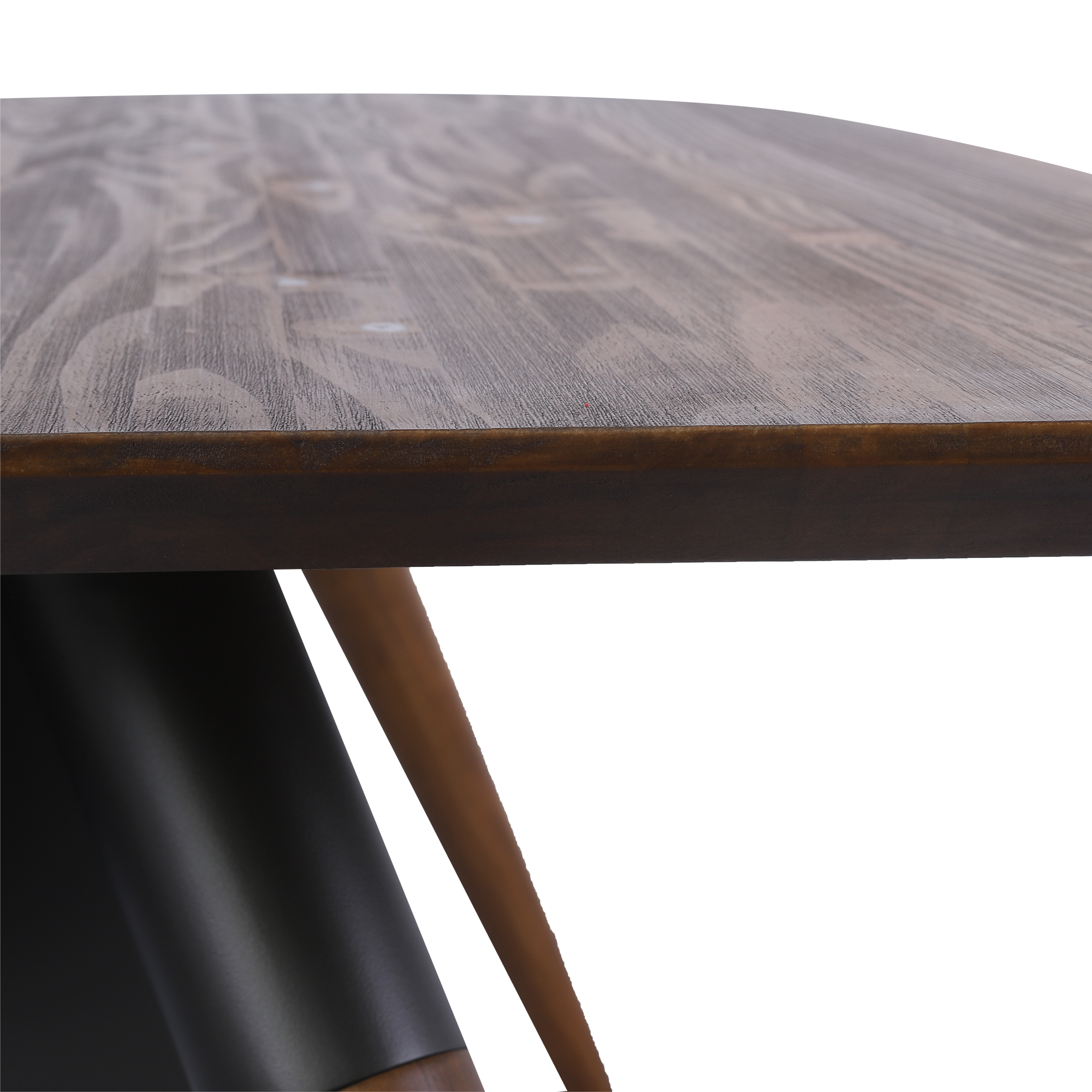 07 mesa de jantar de madeira macica ellipsis grafite drift ibr 75 altura x 190 largura x 120 profundidade