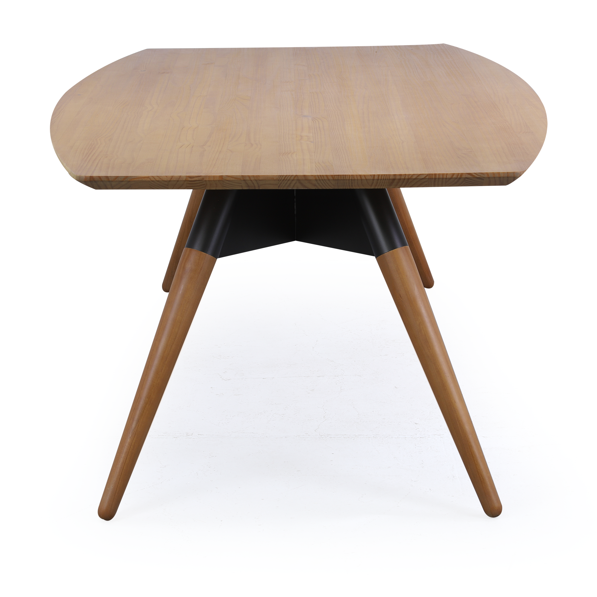 09 mesa de jantar de madeira macica ellipsis grafite drift ibr 75 altura x 190 largura x 120 profundidade