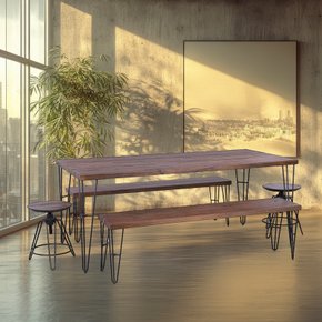 conjunto mesa de jantar de madeira macica 10 ambientado