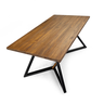 03 mesa de jantar de madeira macica nova ibr walnut grafite 75 altura x 160 largura x 90 comprimento