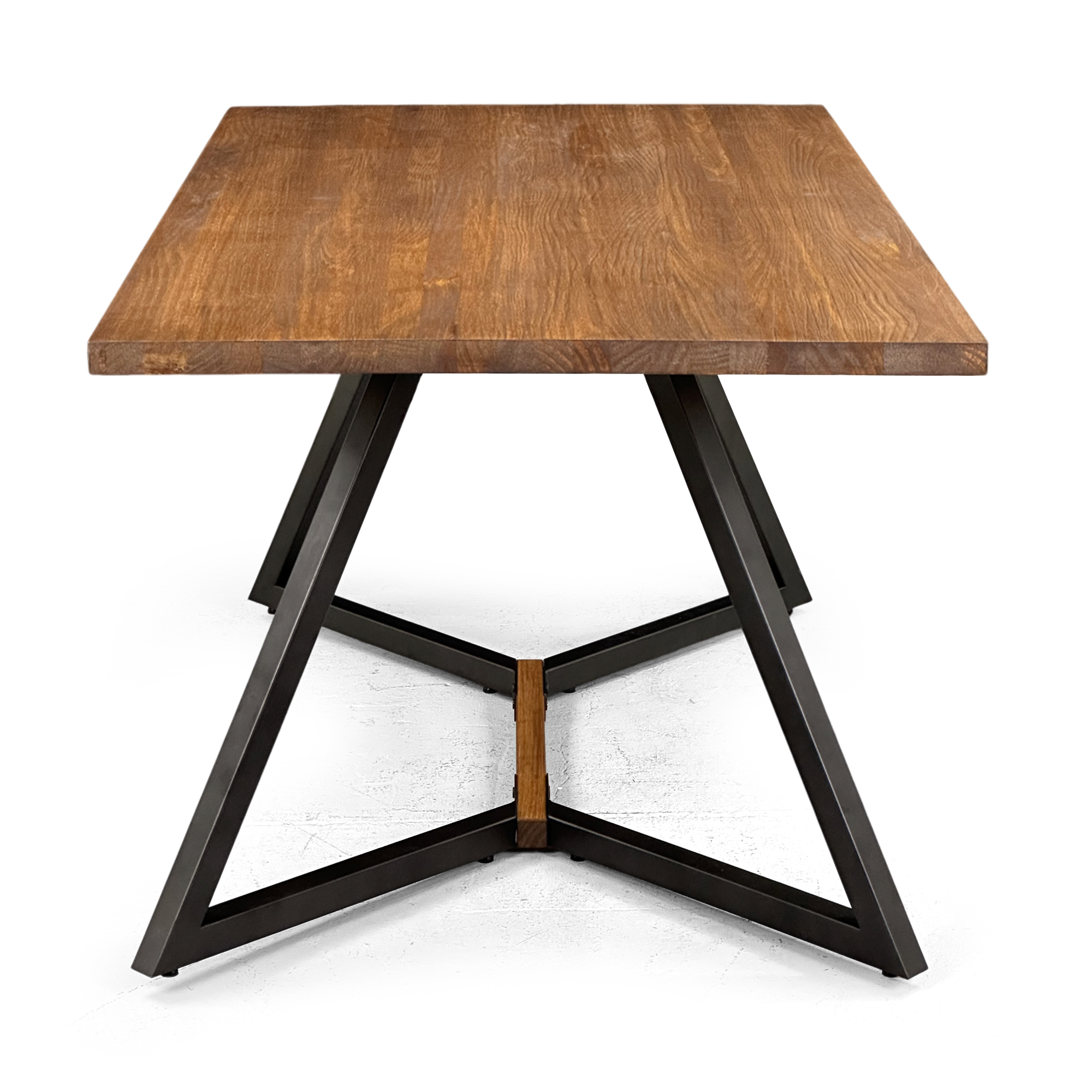 04 mesa de jantar de madeira macica nova ibr walnut grafite 75 altura x 160 largura x 90 comprimento
