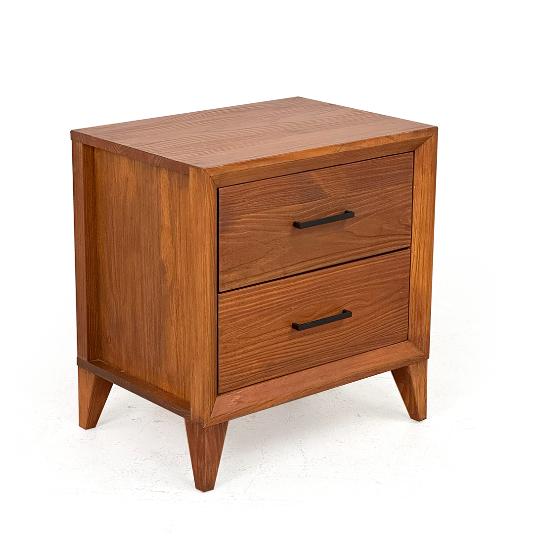 01 mesa de cabeceira de madeira macica logan light oak 60 9 altura x 57 9 largura x 41 3 profundidade