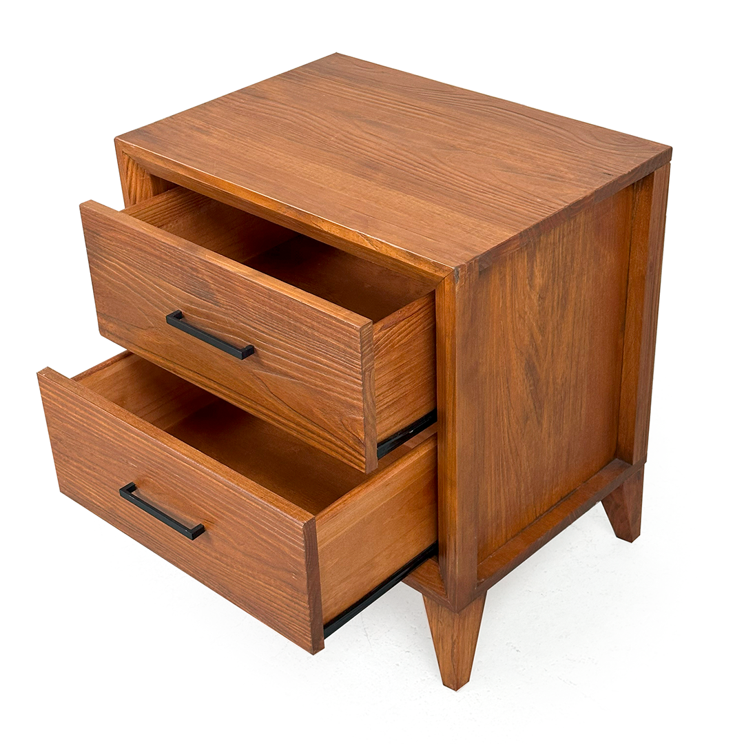 03 mesa de cabeceira de madeira macica logan light oak 60 9 altura x 57 9 largura x 41 3 profundidade