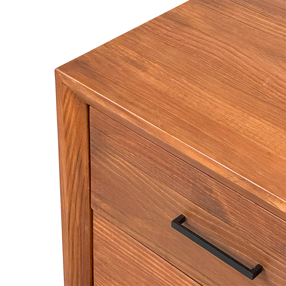 04 mesa de cabeceira de madeira macica logan light oak 60 9 altura x 57 9 largura x 41 3 profundidade