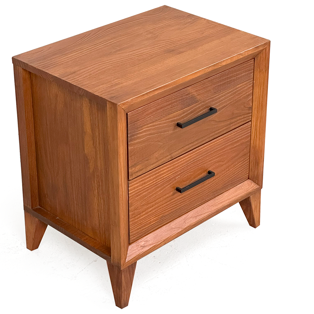 05 mesa de cabeceira de madeira macica logan light oak 60 9 altura x 57 9 largura x 41 3 profundidade