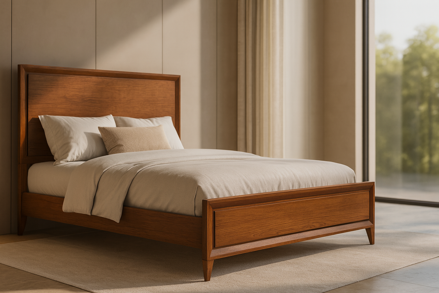 02 cama em madeira macica ligna