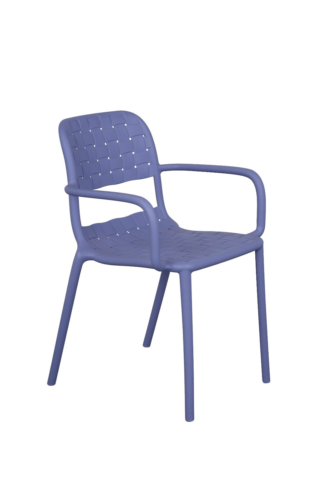 Cadeira Carmel Breeze com bra&ccedil;o na cor Grey Blue