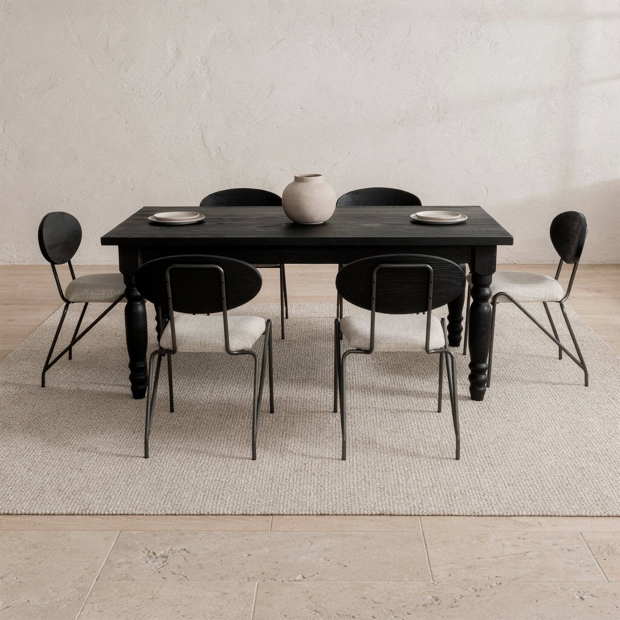 Conjunto Mesa de Jantar Valerie e 6 Cadeiras Amber