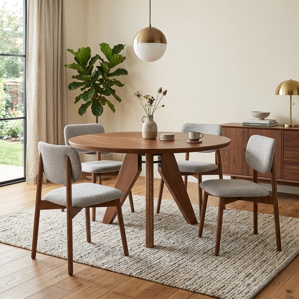 Mesa Harmos com Cadeira Dot em ambiente decorado