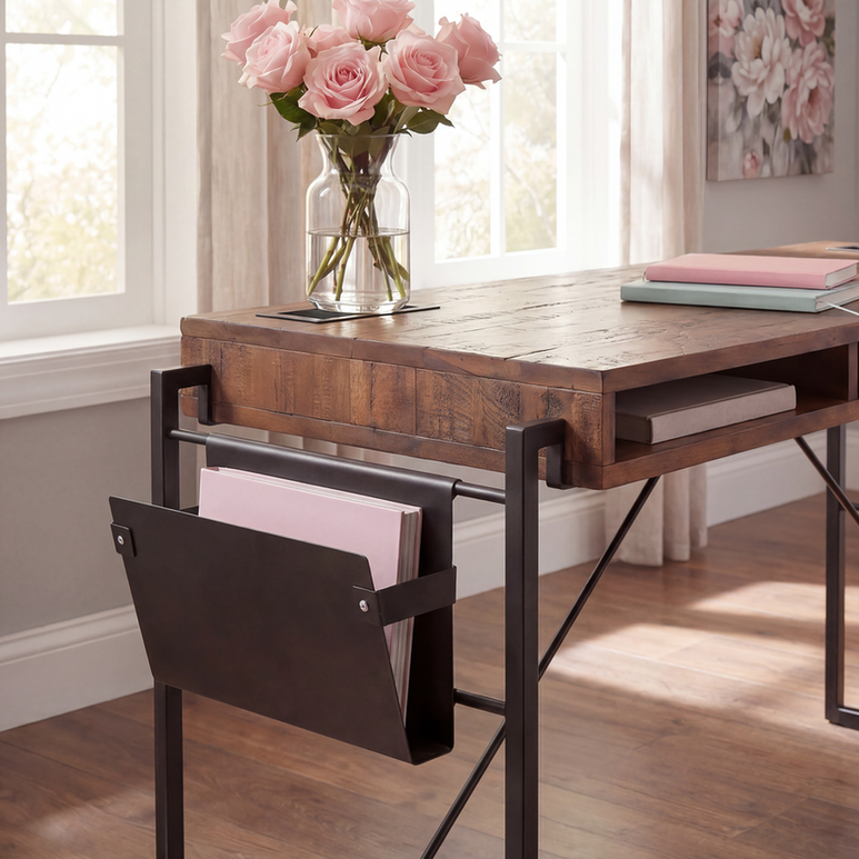 Escrivaninha Soho industrial em home office moderno