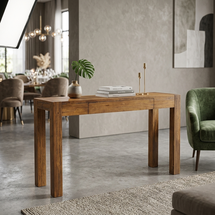 Aparador Brandon em madeira maciça com decoração de interiores